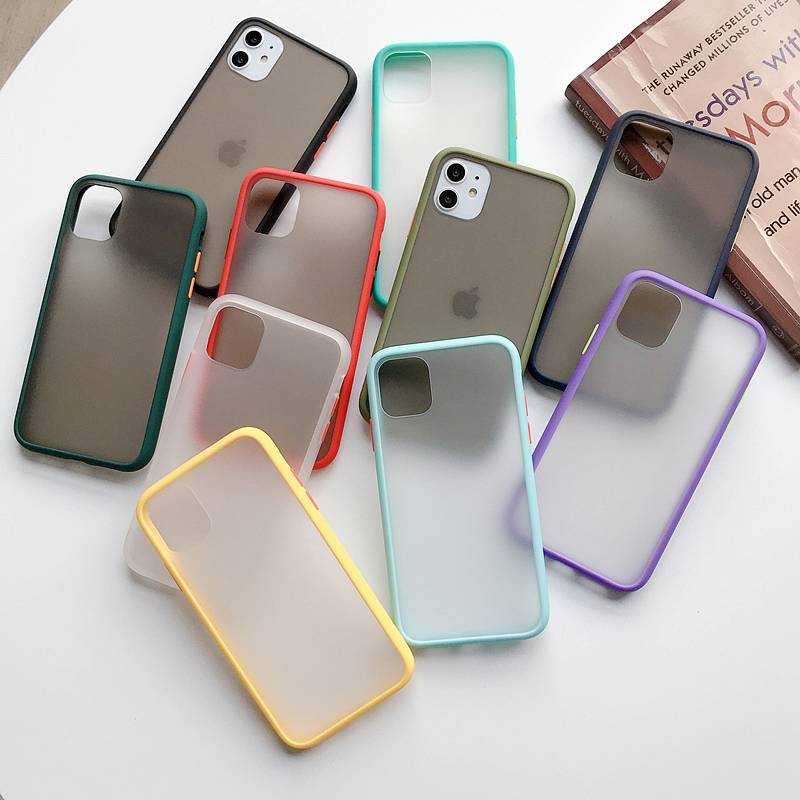 Mint Hybrid Simple Matte Bumper Phone Case For iPhone 11 Pro Max XR XS Max 6S 8 7 Plus Shockproof Soft TPU Silicone Clear Cover