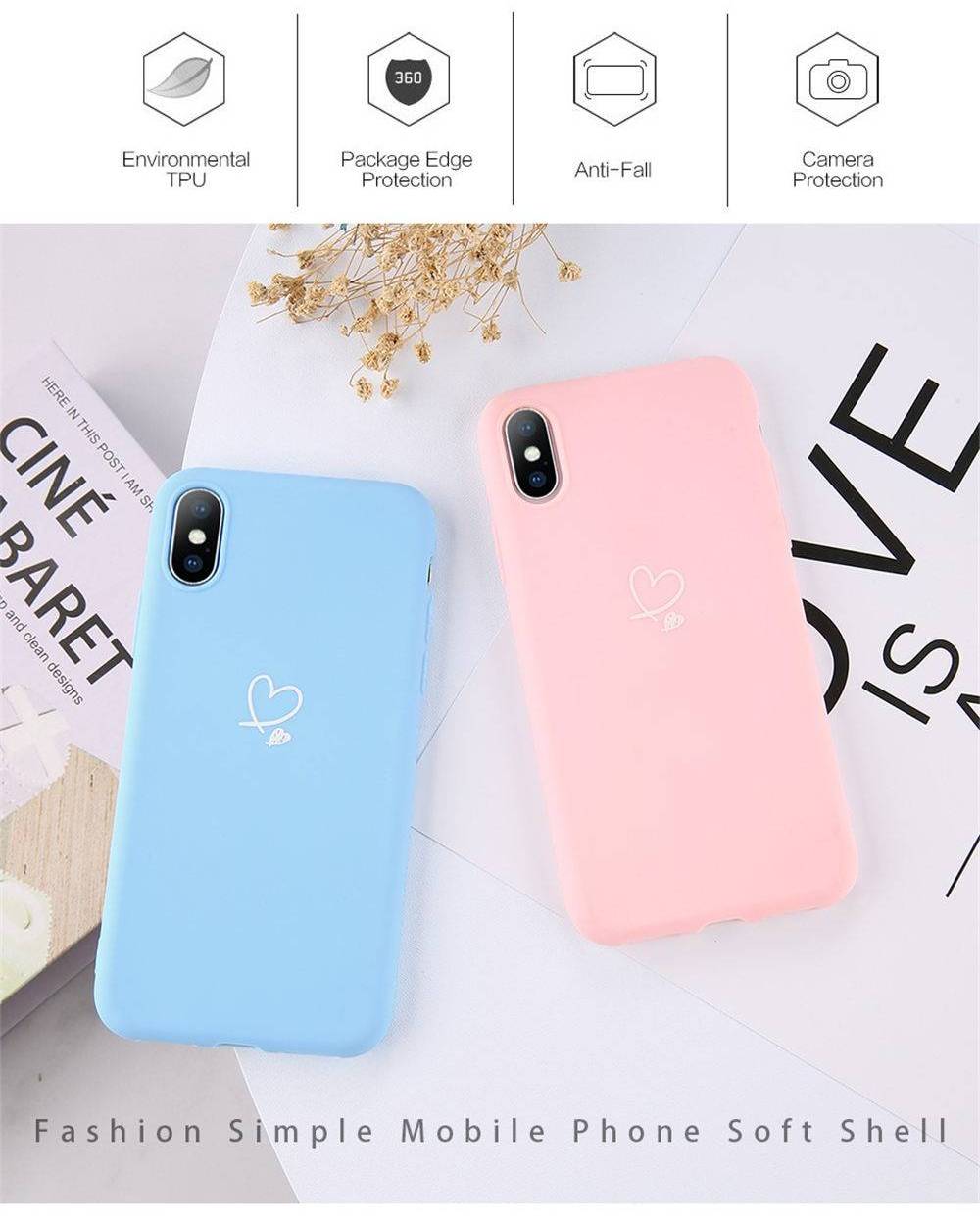Lovebay Colorful Love Heart Case For iPhone 6 6S 7 8 Plus 11 Pro X XR XS Max 5 5s SE Candy Color Phone Case Soft TPU Back Cover Lovebay Colorful Love Heart Case For iPhone 6 6S 7 8 Plus 11 Pro X XR XS Max 5 5s SE Candy Color Phone Case Soft TPU Back Cover